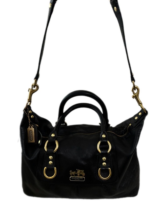 Coach Handbags - Coach EUC Madison Sabrina Black Leather Shoulder Satchel with Gold Hardware
